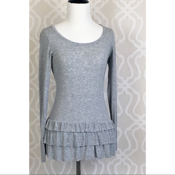Moda International Tops - Victoria’s Secrete Moda Ruffle Hem Jersey Tee